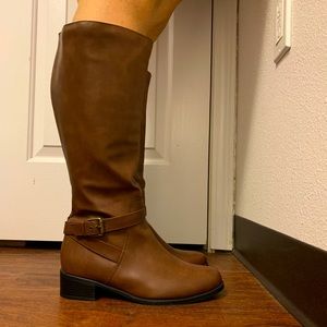 Brand New Wide Calf Brown Knee-High Boots